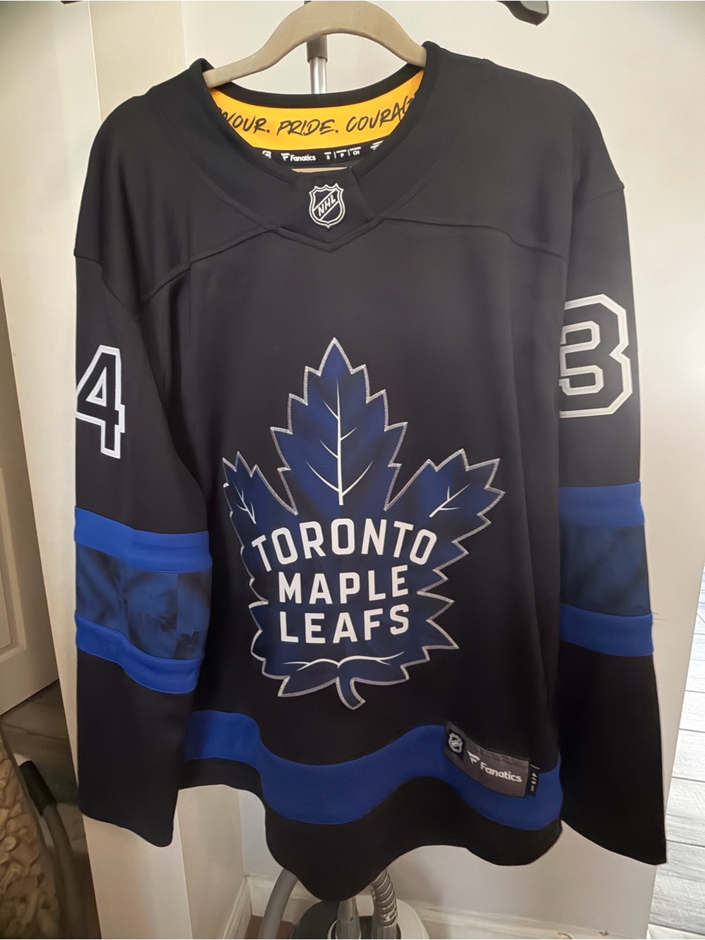 Fanatics Toronto Maple Leafs Black and Blue Hockey Jersey. NWOT
